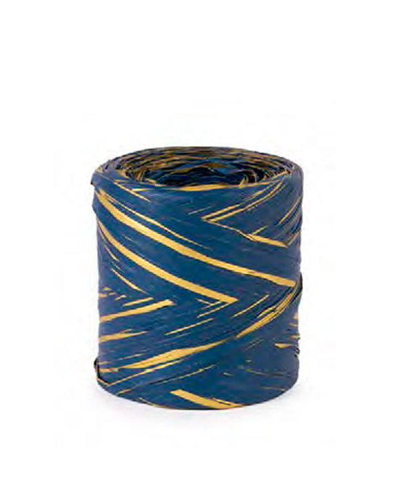 Bobina rafia bicolor Gold Azul/Oro