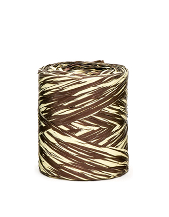 Bobina rafia sintética bicolor Crema/Marrón