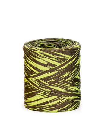 Bobina rafia sintética bicolor Pistacho/Marrón