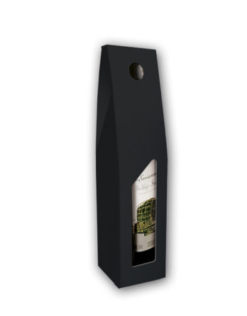 Caja Vino Liscio Negro 1 botella (Con ventana)