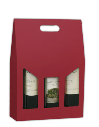 Caja Vino "Rojo" 3 botellas (Separador a ventana)