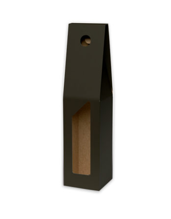 Caja Vino Canneté Negro 1 Botella (Con ventana)