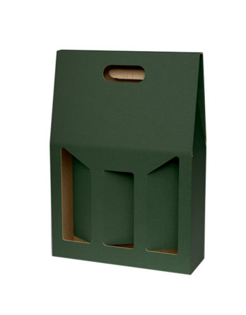 Caja Vino Liscio Verde 3 botellas (Con ventana)