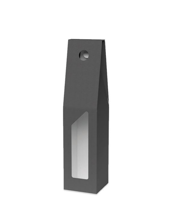 Caja para Vino Goffrato Antracita 1 botella (Con ventana)