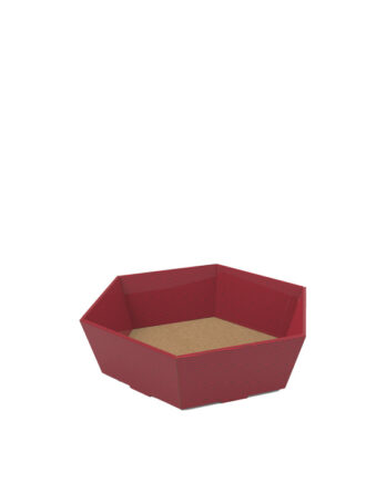 Cesta Hexagonal Red Velvet (16.5x18x6 cm.)