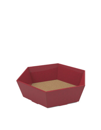 Cesta Hexagonal Red Velvet (25x28x9 cm.)