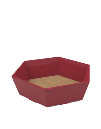 Cesta Hexagonal Red Velvet (34x38x12 cm.)