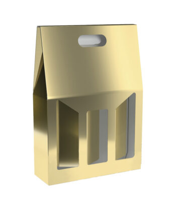 Caja de vino Glitter Oro 3 botellas