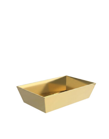 Cesta Glitter Oro Sin Asa (21.5x17x6 cm.)