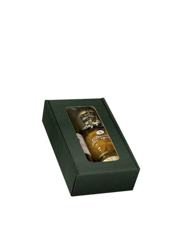 Caja Kraft Verde Pequeña Con Ventana