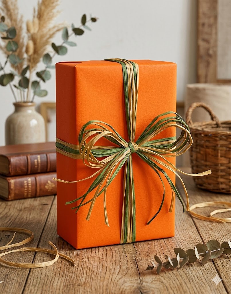 Bobina de Papel Eco Liso Celulosa Naranja