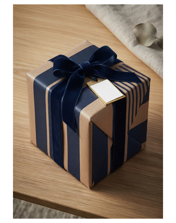 Bobina de Papel Eco Natur Bicolor FB779 Kraft Hawana/Azul